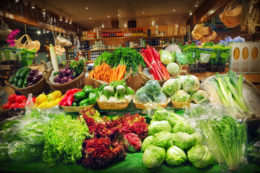 Vegetables at a market stall